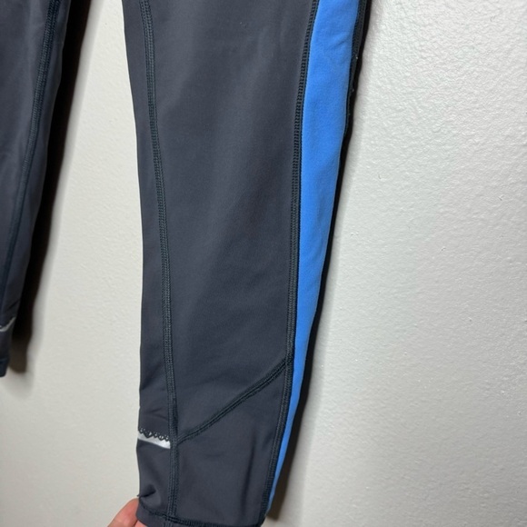 Ivivva by Lululemon Girls Leggings 12 Gray Blue Orange Colorblock Dance Gym - Picture 2 of 8